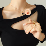 Exaggerated Love Peach Heart Chain Necklace