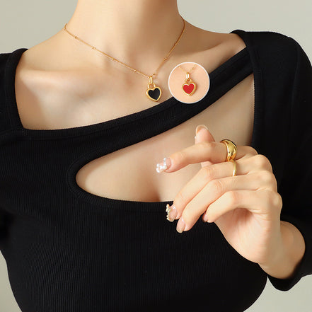 Exaggerated Love Peach Heart Chain Necklace