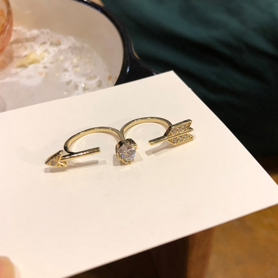 Adjustable Heart Zirconium Ring for Women