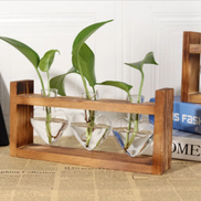 Heart-Shaped Glass Vase with Wooden Stand – stylish and elegant!