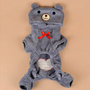 Pet Dog Clothes with Coral Fleece, Heart Bear Design