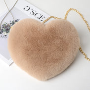 Fashion Heart-Shaped Plush Shoulder Chain Bag