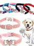 Cat Collar with Heart Flocking Diamond and Bell