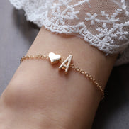 Fashionable Alloy Heart Letter Bracelet for Wholesale
