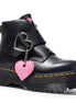 Heart Buckle Leather Ankle Boots for Women