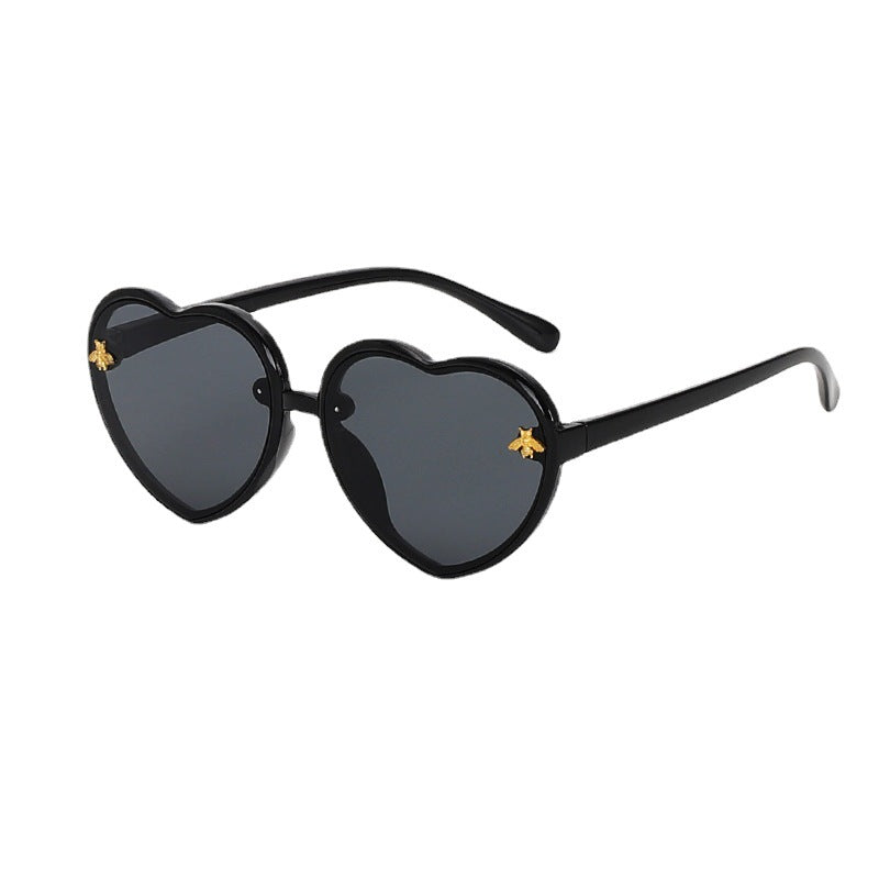 Cute Bee Heart Kids Sunglasses for Round Faces