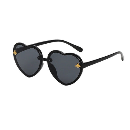 Cute Bee Heart Kids Sunglasses for Round Faces