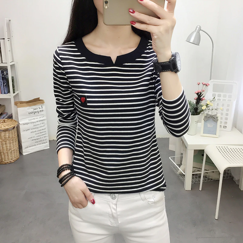 Bryan Striped Long Sleeve + Heart