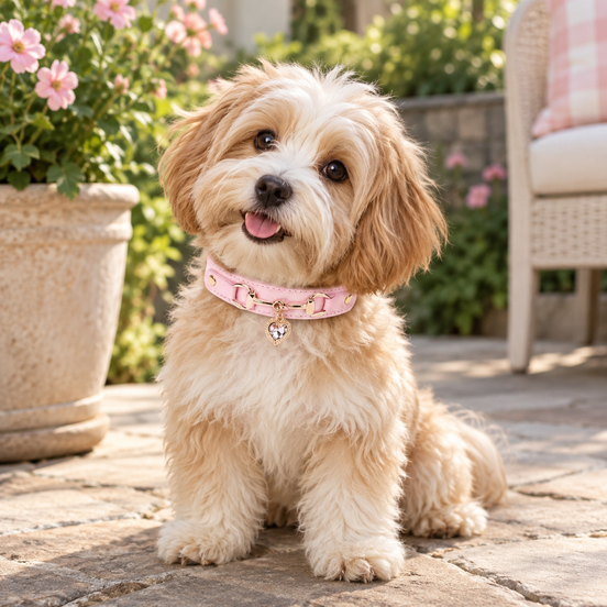 Rhinestone Heart Pet Collar