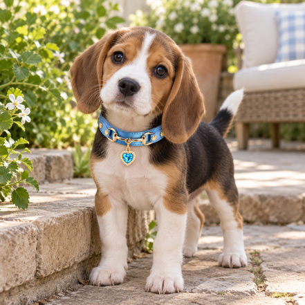 Rhinestone Heart Pet Collar