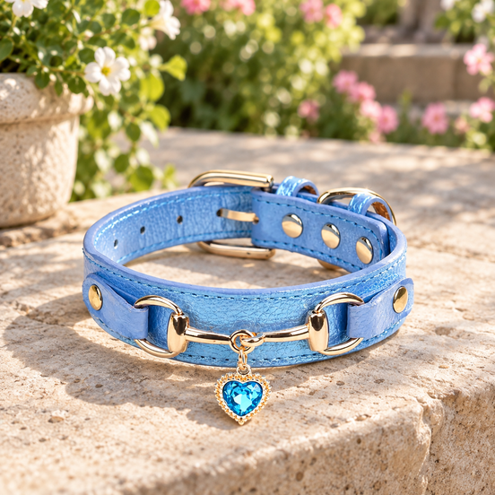Rhinestone Heart Pet Collar
