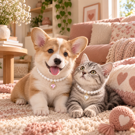 Pearl & Sparkle Pet Necklace Set