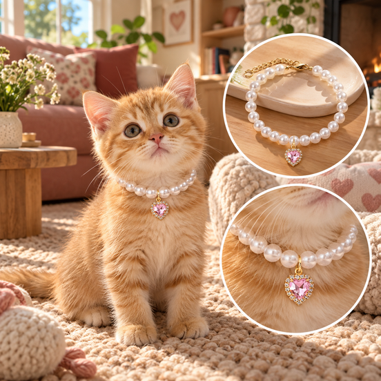 Pearl & Sparkle Pet Necklace Set