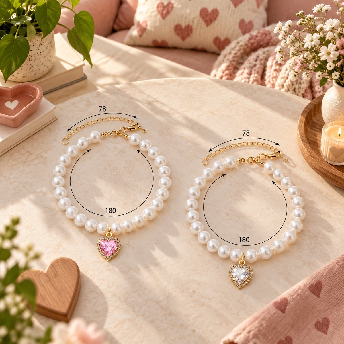 Pearl & Sparkle Pet Necklace Set