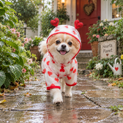 Heart Rain Dog Coat