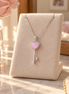 Korean Style Heart Pendant Necklace with Pink Stone