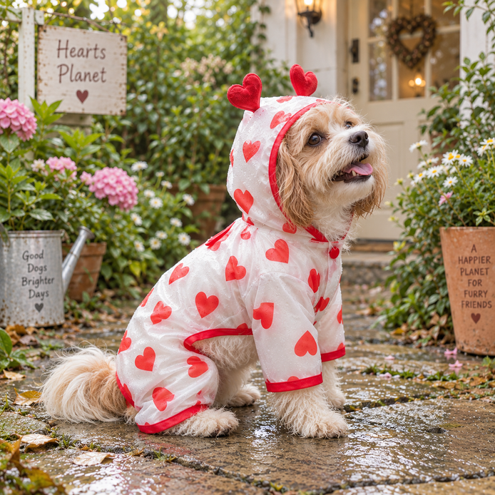 Heart Rain Dog Coat