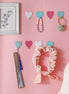 Pink Heart Sticky Hook - Stainless Steel Room Decor