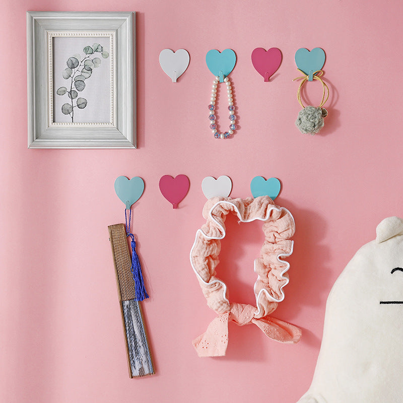Pink Heart Sticky Hook - Stainless Steel Room Decor