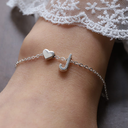 Fashionable Alloy Heart Letter Bracelet for Wholesale