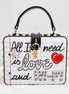 Trendy Crown Heart Letter Shoulder Handbag (One Set)