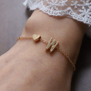 Fashionable Alloy Heart Letter Bracelet for Wholesale