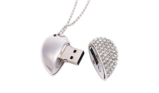 Heart-shaped diamond USB drive