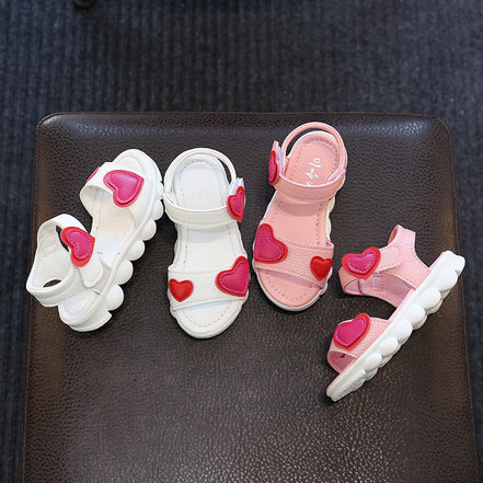 Children's Heart Design Open-Toe Velcro Sandals