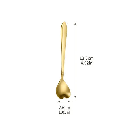 8pcs Heart Shaped Stainless Steel Spoon Set for Kitchen