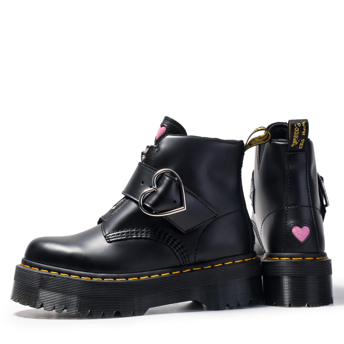 Heart Buckle Leather Ankle Boots for Women