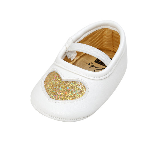Heart-Shaped Four-Color Baby Princess Shoes for Infants