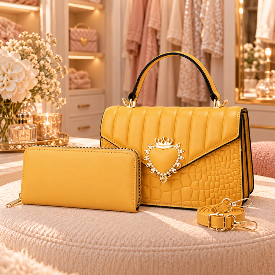 Perfect Match Heart Handbag & Wallet Set