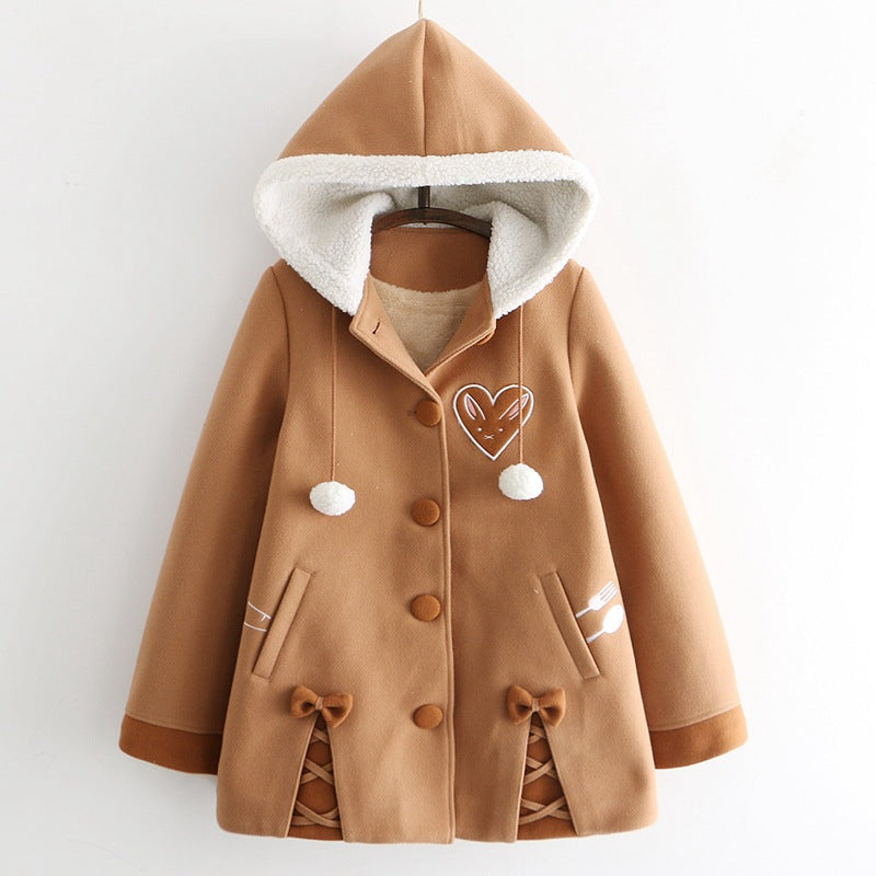 Japanese Style Forest Girl Heart Fox Embroidery Coat