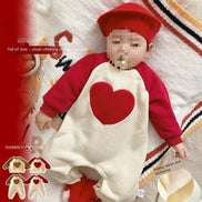 Baby Winter Fleece Romper with Heart Design (Newborn)