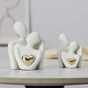 Gold-Plated Heart Ceramic Ornament