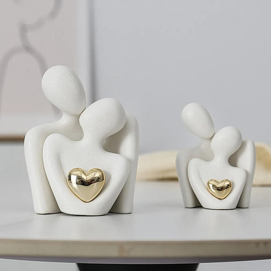 Gold-Plated Heart Ceramic Ornament