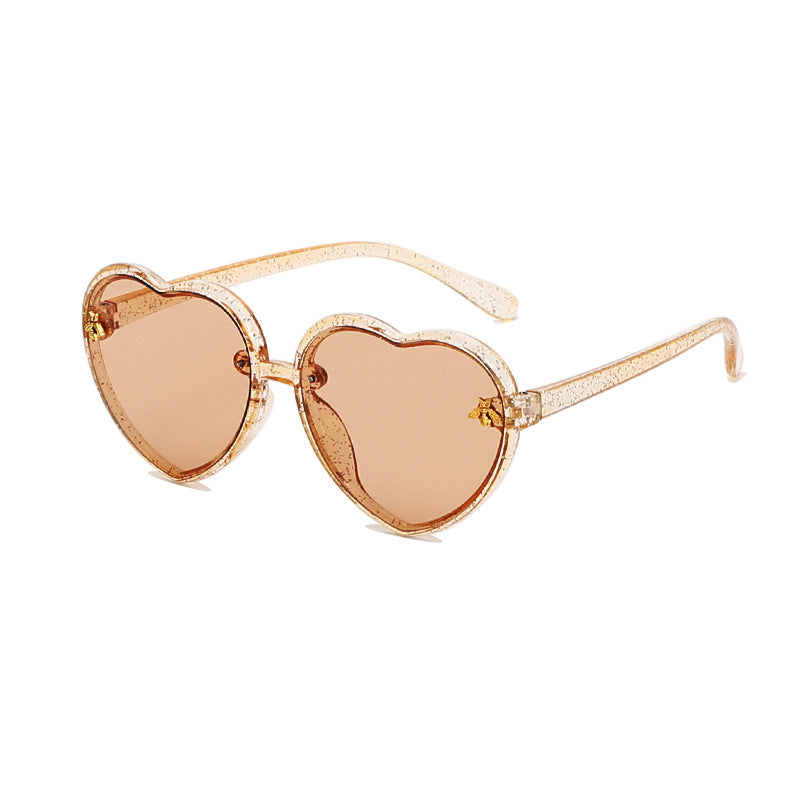 Cute Bee Heart Kids Sunglasses for Round Faces