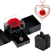 Heart-shaped women's double love pendant chain for Valentine's Day and Mother's Day