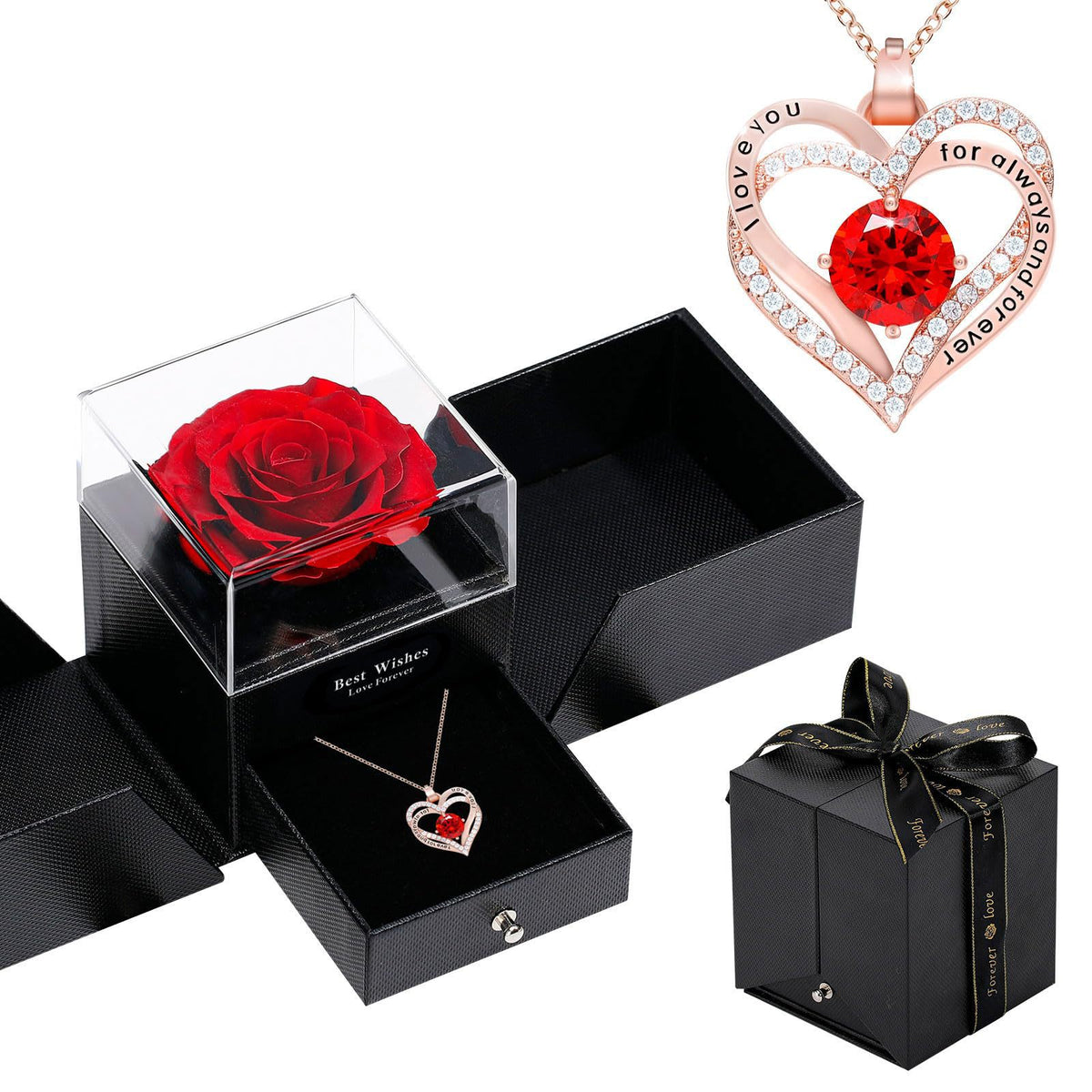 Heart-shaped women's double love pendant chain for Valentine's Day and Mother's Day