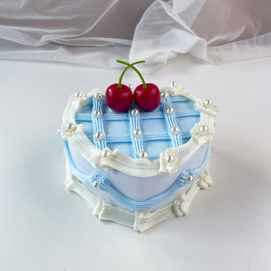 Heart-shaped cream cake model jewelry box, heart-shaped double-layer coetic  box