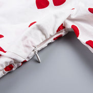 Summer Women's Heart Print Off-Shoulder Dress