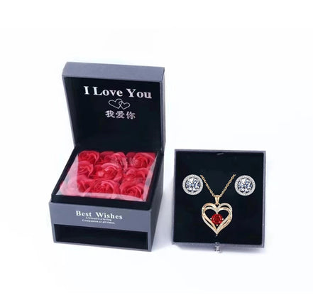 Heart-shaped women's double love pendant chain for Valentine's Day and Mother's Day