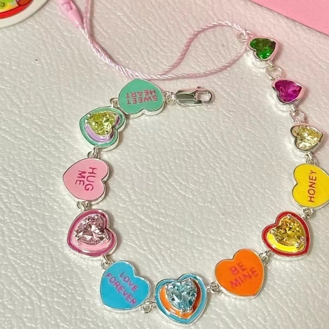 Colorful Heart Bracelet with Special-interest Design