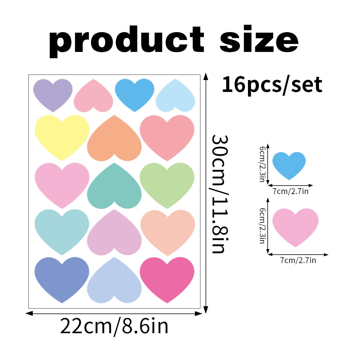 Creative Heart Wall Stickers Self Adhesive Home Decor