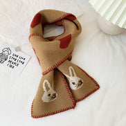 Korean Style Warm Knitted Scarf with Heart Rabbit Design