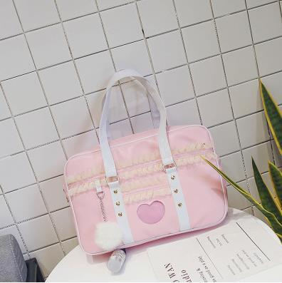 Cute Japanese Style Shoulder Bag with Heart Design