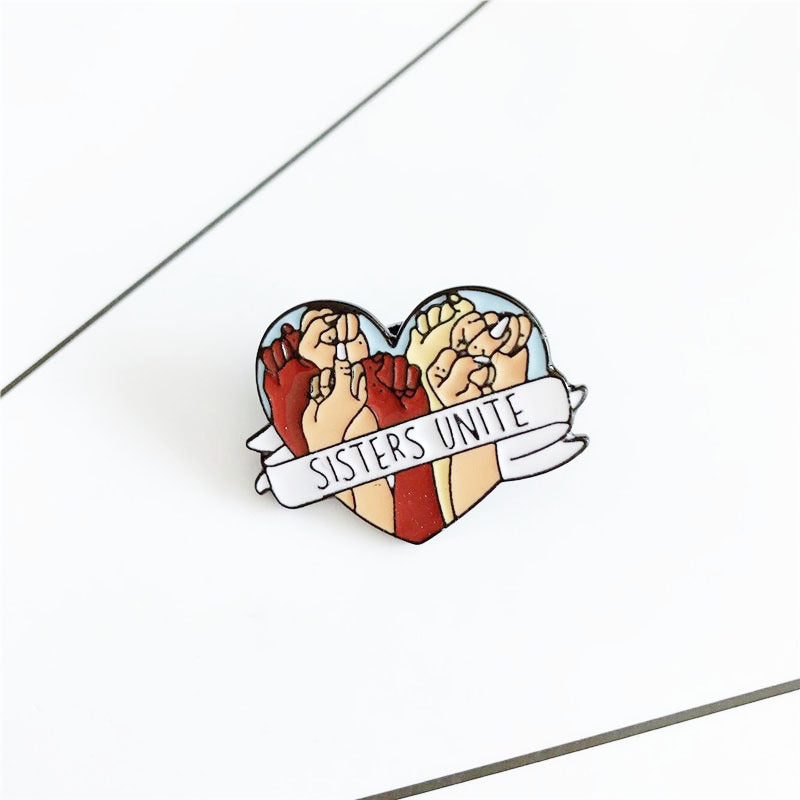 Sisters Unite Heart Brooch for Girls