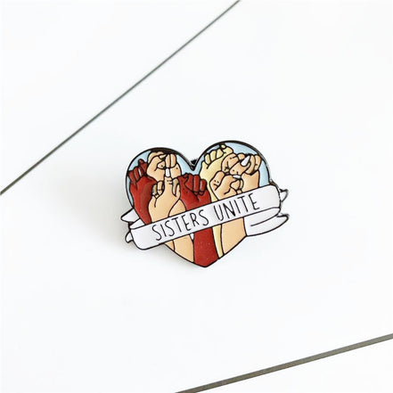 Sisters Unite Heart Brooch for Girls