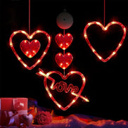 LED Valentine's Day Suction Cup Heart Curtain Light