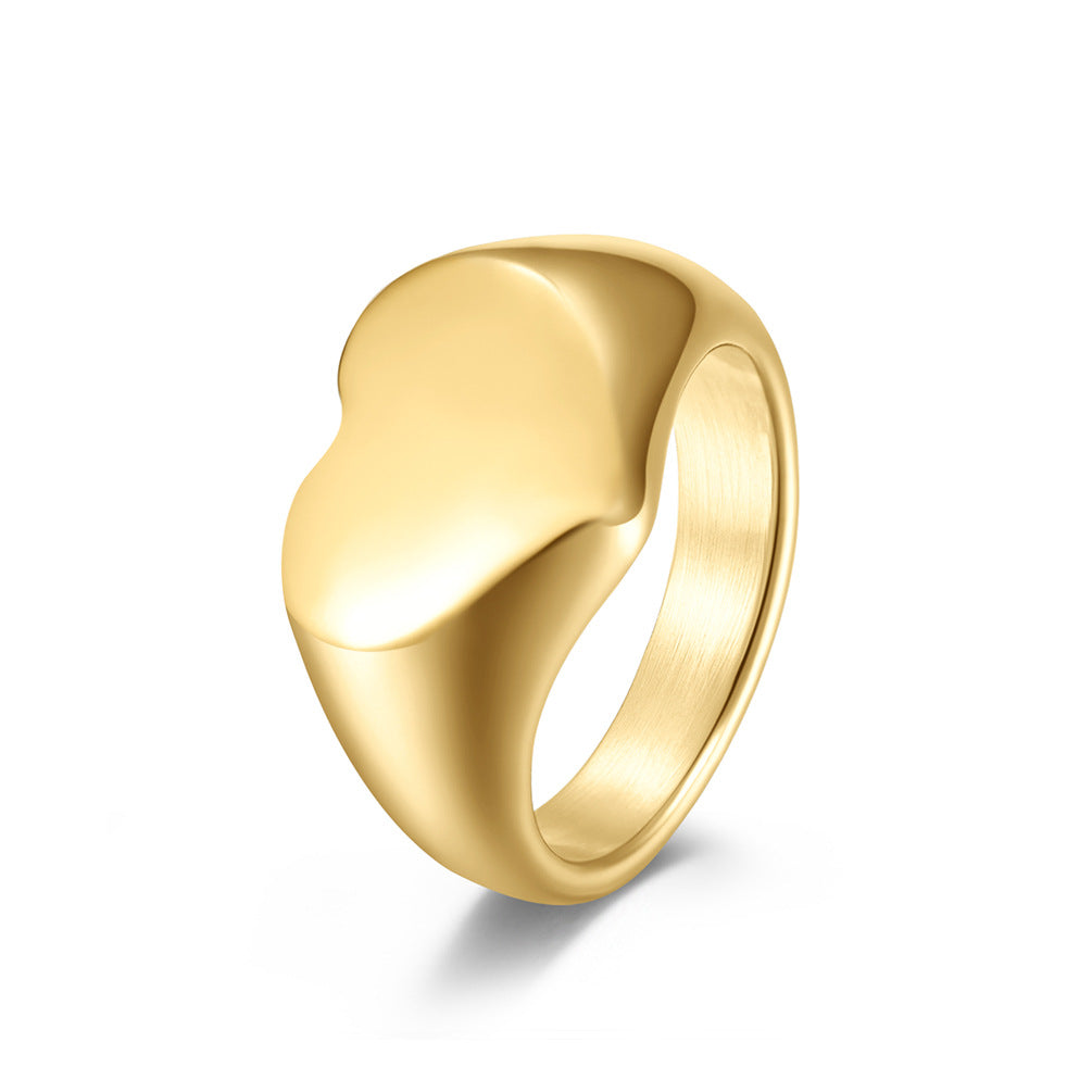 Unisex Titanium Steel Heart Shaped Love Ring